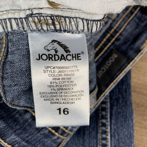 Jordache Womens Jeans Bootcut Size 16 Stretch Waist Dark Wash Flap Pockets - Picture 8 of 9